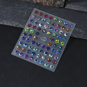 Macro detail of 3D dragon eye nail art stickers with holographic finish and model TH-1285