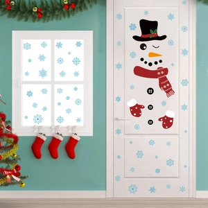 DIY Christmas snowman and snowflake wall stickers for holiday home window decoration