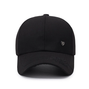 Casquette de baseball noire pour homme en coton avec logo M et broderie sur la visière