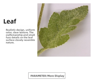 Macro shot of artificial poppy leaf with realistic fuzzy texture and green veins
