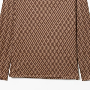 Haut thermique marron à motif géométrique pour femmes, tricot doux pour l'hiver