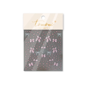 Dünne Nagelsticker MS 691-1 mit rosa Schleifen und Leopardenmuster für Frauen