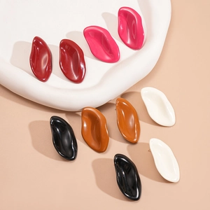 Irregular geometric oval drop oil stud earrings in various colors for a modern look