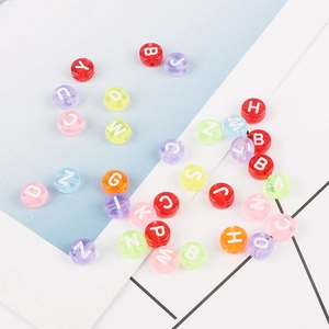 Colorful transparent acrylic letter beads for DIY jewelry and child early education