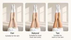Comparaison de trois teintes de peau pour collants thermiques doublés en polaire d'hiver