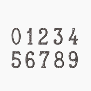 Cast Iron House Numbers Vintage Brown Rust Forged Door Plate Address Sign Decorative Industrial Rustic Hotel Home Apartment