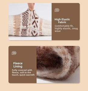 Detail of high-elastic knit fabric and soft thickened fleece lining for winter warmth