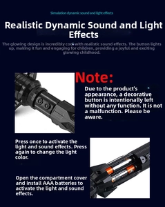 Detailed view of the lightsaber battery compartment for two AAA batteries and sound speaker