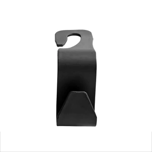 Universal black plastic car seat headrest hook for organizing bags and groceries