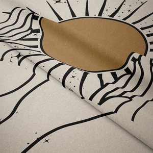 Tapisserie bohème minimaliste avec motif solaire et texture en velours doux