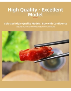 Realistic sushi sashimi food model showing detailed tuna texture with black chopsticks