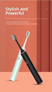 Detail of soft bristle sonic electric toothbrush with 6 cleaning modes and IPX7 waterproof