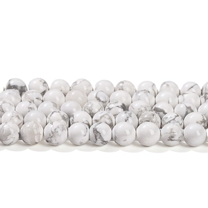 Polished white turquoise round loose beads for DIY jewelry making accessories and crafts
