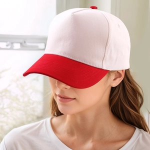 Zweifarbige rosa-rote 5-Panel Baumwoll-Baseballkappe für den Sonnenschutz