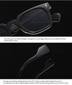 Detail view of cat eye sunglasses showing ergonomic nose pads and golden accents