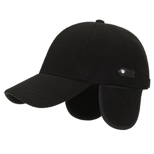 Winter thermal baseball cap for men with ear flaps and thickened wool blend fabric