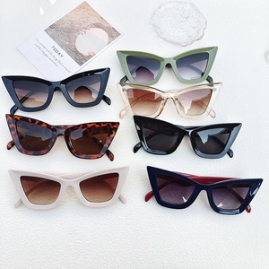Vintage Cat Eye Sunglasses For Women UV400 Protection Resin Frame Large Triangle Retro Trendy Outdoor Eyewear