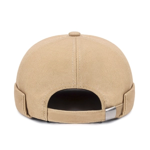 Berretto docker kaki in cotone twill con cinturino regolabile e vista posteriore
