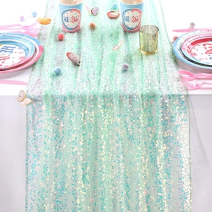 Runner da tavola con paillettes a sirena scintillanti per decorazioni di compleanni.