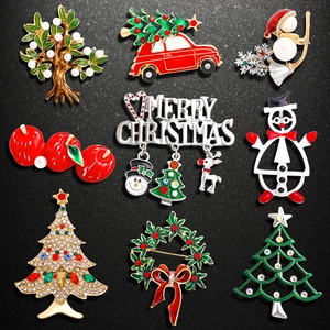 Broches De Noël Alliage Émail Strass Künstliche Perle Artificielle Bijoux De Fête Festive Cadeau Pour Femmes Hommes Unisexe