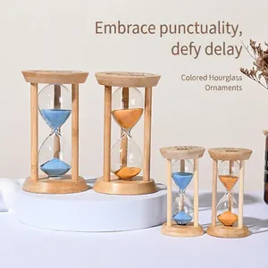 Wooden Frame Hourglass Sand Timer Luminous Glow In The Dark Stable Support Decorative Desk Accessory Countdown Ornament