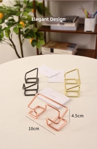 Three-color metal business card holders in gold, black, and rose gold finishes