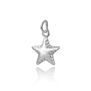 Ciondolo a forma di stella marina in argento lucido per creazione gioielli fai-da-te