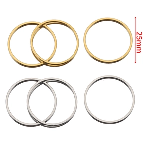 25mm stainless steel seamless round metal rings in gold and silver finish for DIY jewelry