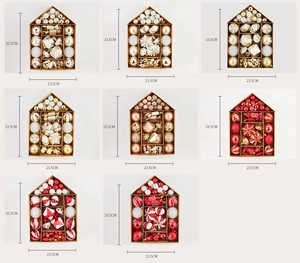 Variety of hand-painted Christmas ball ornaments in different colors and finishes