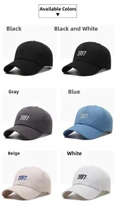 Six different colors of 1987 embroidered cotton baseball caps shown in a grid view
