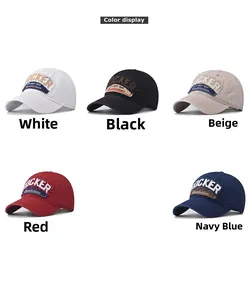 Detailed comparison of embroidered cotton baseball caps in five classic vintage colors