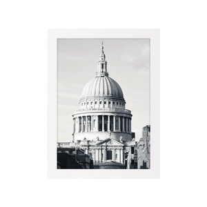 Minimalist white picture frame featuring black and white St. Paul's Cathedral art