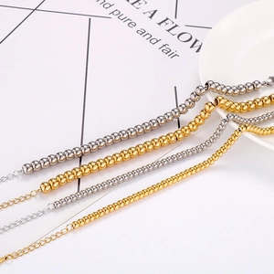 Bracciali a sfere in acciaio inossidabile oro 18k e argento con chiusura a moschettone