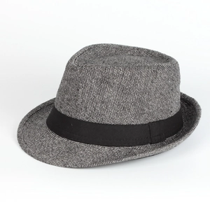 Unisex Trilby Fedora Hat Breathable Polyester Cotton Blend Weaving Indented Crown Narrow Brim Casual Beach Travel