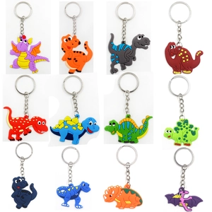 Cute Cartoon Dinosaur Keychains PVC Soft Glue Colorful Animal Pendant For Bags Backpacks Party Favors Kids Gifts