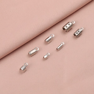 Stainless steel cord ends and jewelry crimp connectors in various sizes for DIY bracelets