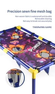 Détail du jeu de lancer dinosaure 3-en-1 avec cibles et filet pour activités de plein air