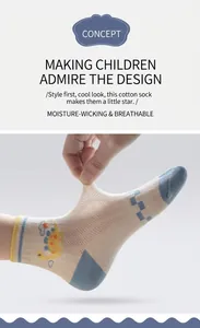 Chaussettes d'été en maille élastique pour enfants avec coton et motif de dinosaure