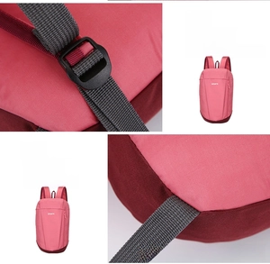 Detailed view of adjustable thick straps and reinforced double stitching on sports backpack