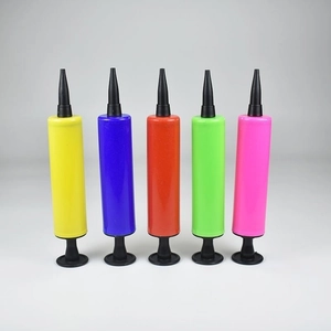 Manual plastic balloon pumps in five vibrant colors for Christmas inflatable decorations
