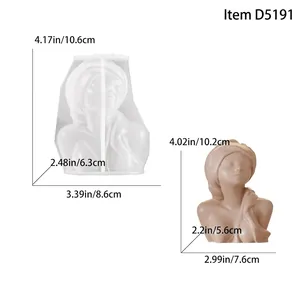 Macro detail of female bust silicone mold for resin and candle making with dimensions
