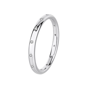 Elegant S925 silver rose gold ring set with sparkling zircon stones in a sleek design