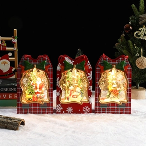 Luminous Christmas musical lantern set with warm LED lights and snowman reindeer models