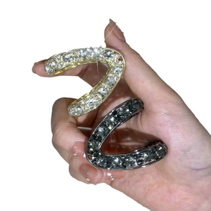 Molla per capelli a V canna di fucile con strass per acconciatura a coda