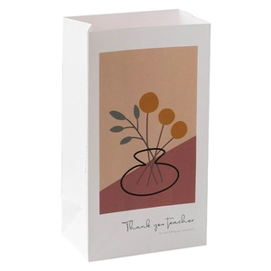 Artistic white gift bag with floral illustration and Thank You Teacher message