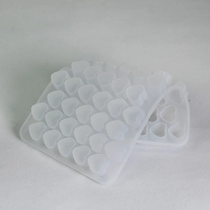 Detailed view of 55-cavity heart silicone mold for DIY chocolate and cake decoration