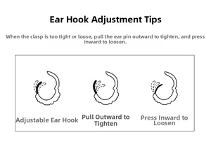 Instructional diagram showing how to adjust the s925 silver plated earring clasp tension