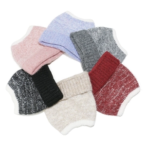 Women's knit cat ear beanie set in gradient mixed colors featuring faux fur trim