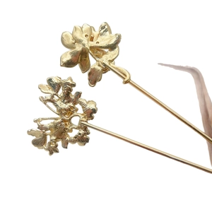 Elegant gold flower hairpins with pearl accents for traditional Chinese Hanfu hairstyles