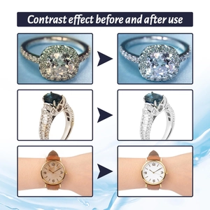 Detailed comparison showing the before and after cleaning effect on jewelry and watch